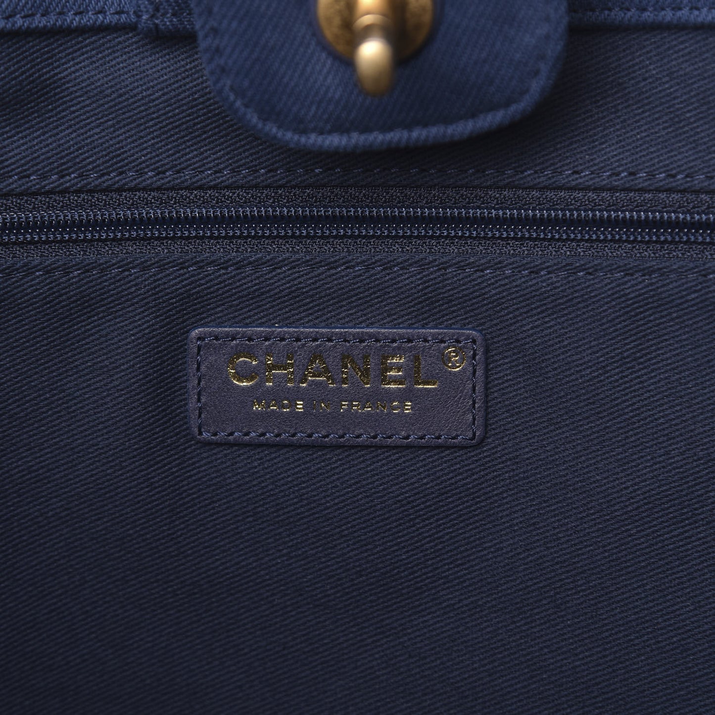 Denim Chevron Coco Tote Navy