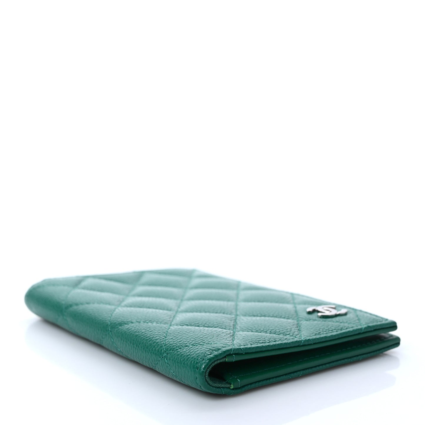 Caviar Quilted Passport Holder Green