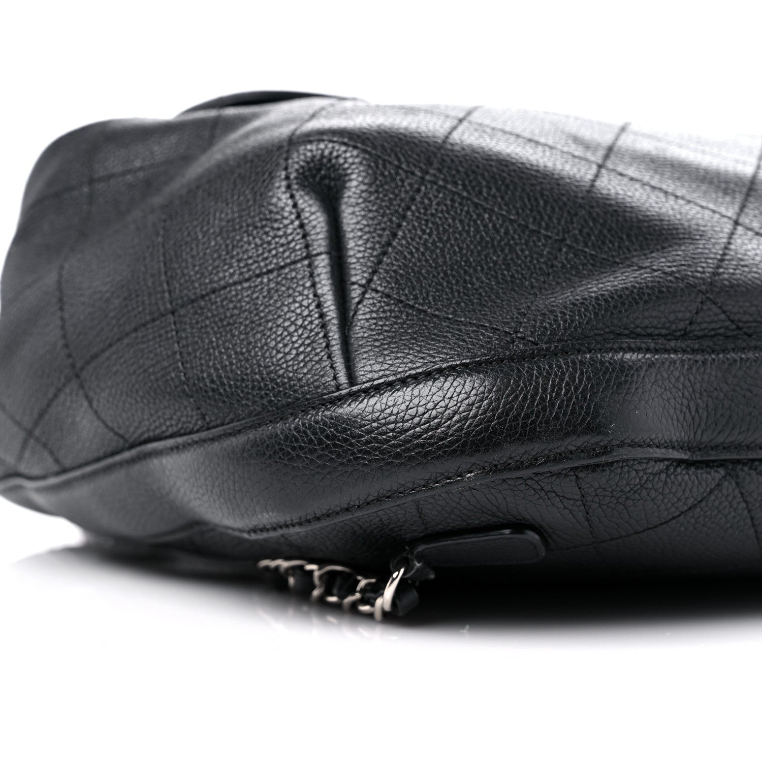 Chanel Grained Calfskin Stitched Flap Drawstring Backpack Black 7 of 8
