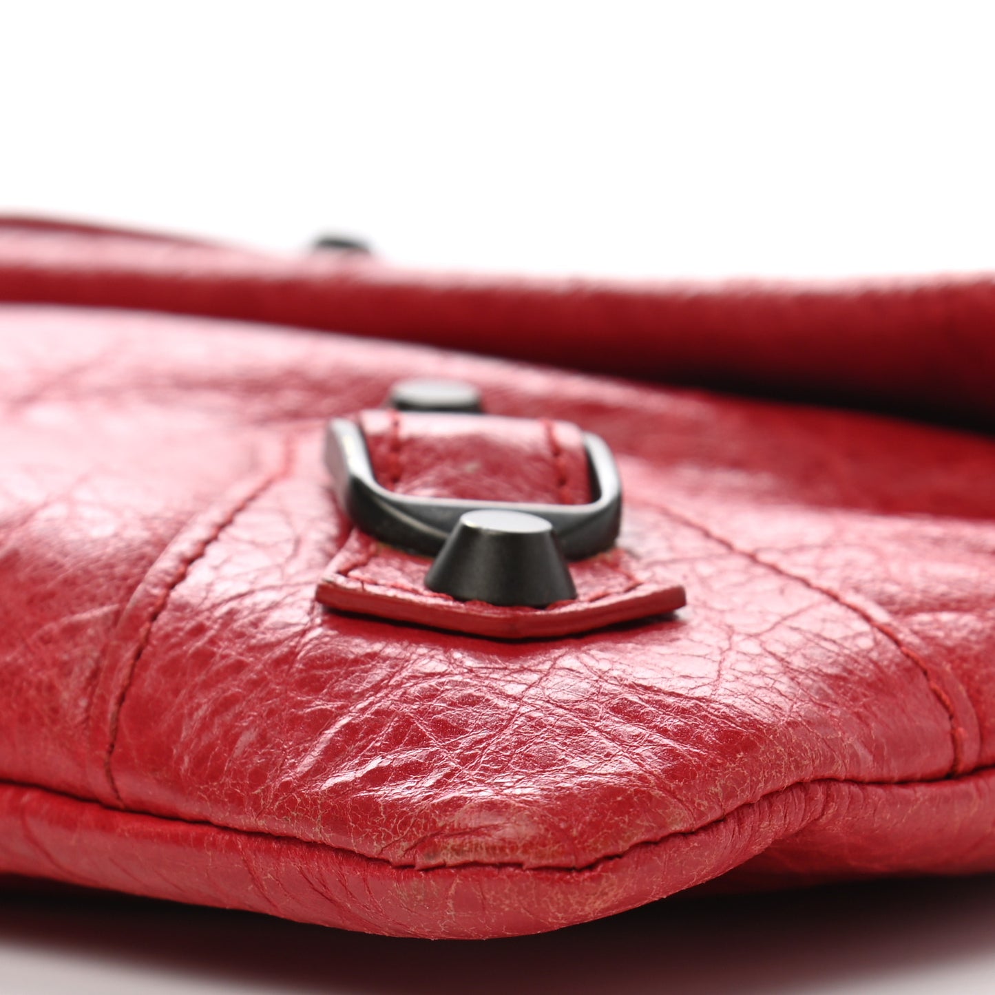 Agneau Classic Hardware Envelope Clutch Rouge Cardinal