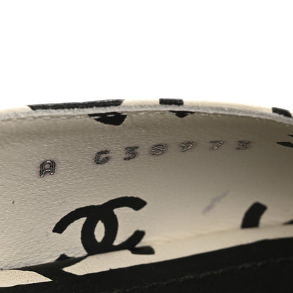 Chanel Printed Lambskin CC Sandals 41 White Black 9 of 12