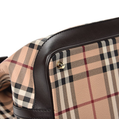 Burberry Haymarket Check Medium Golderton Tote Chocolate 9 of 10