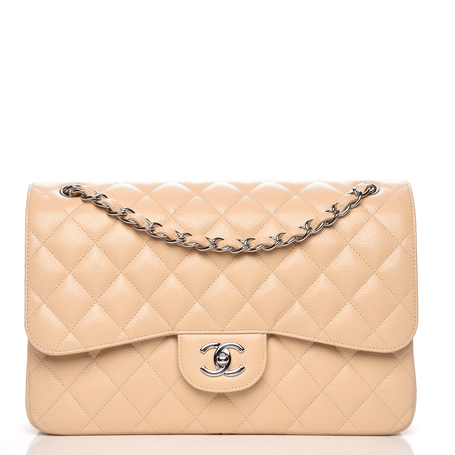 Chanel Caviar Quilted Jumbo Double Flap Beige Clair 1 of 8