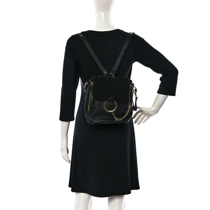 Chloe Suede Calfskin Small Faye Backpack Black 2 of 9