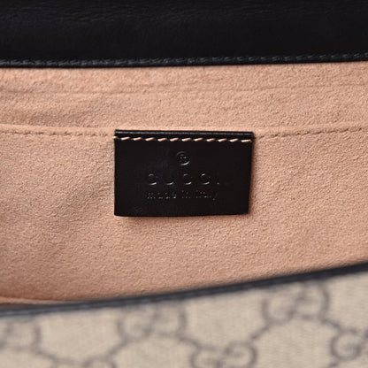 Gucci Calfskin GG Supreme Monogram Small Padlock Shoulder Bag Black Gold 6 of 19