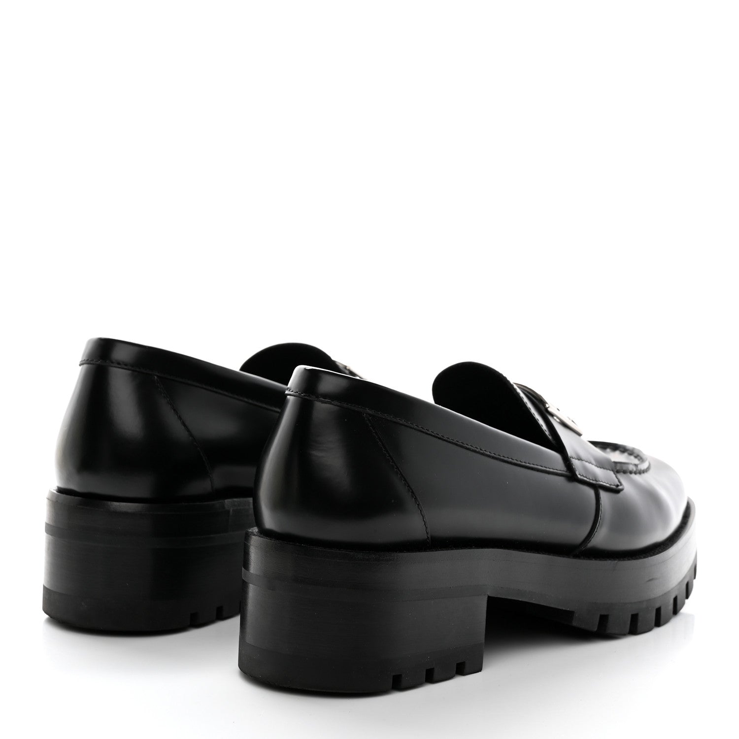 Chanel Calfskin Metal CC Loafers 40.5 Black 4 of 9