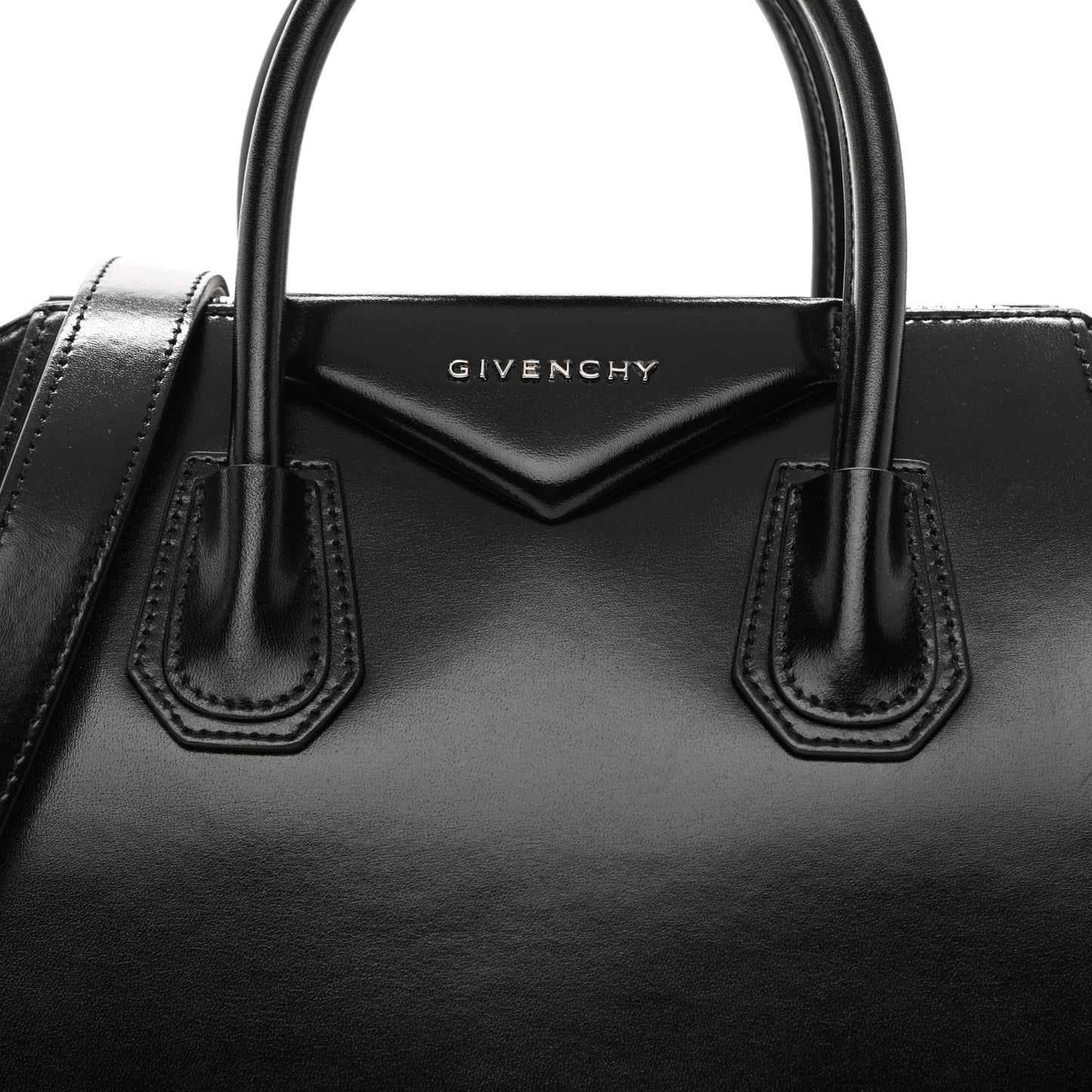 Shiny Lord Calfskin Small Antigona Black