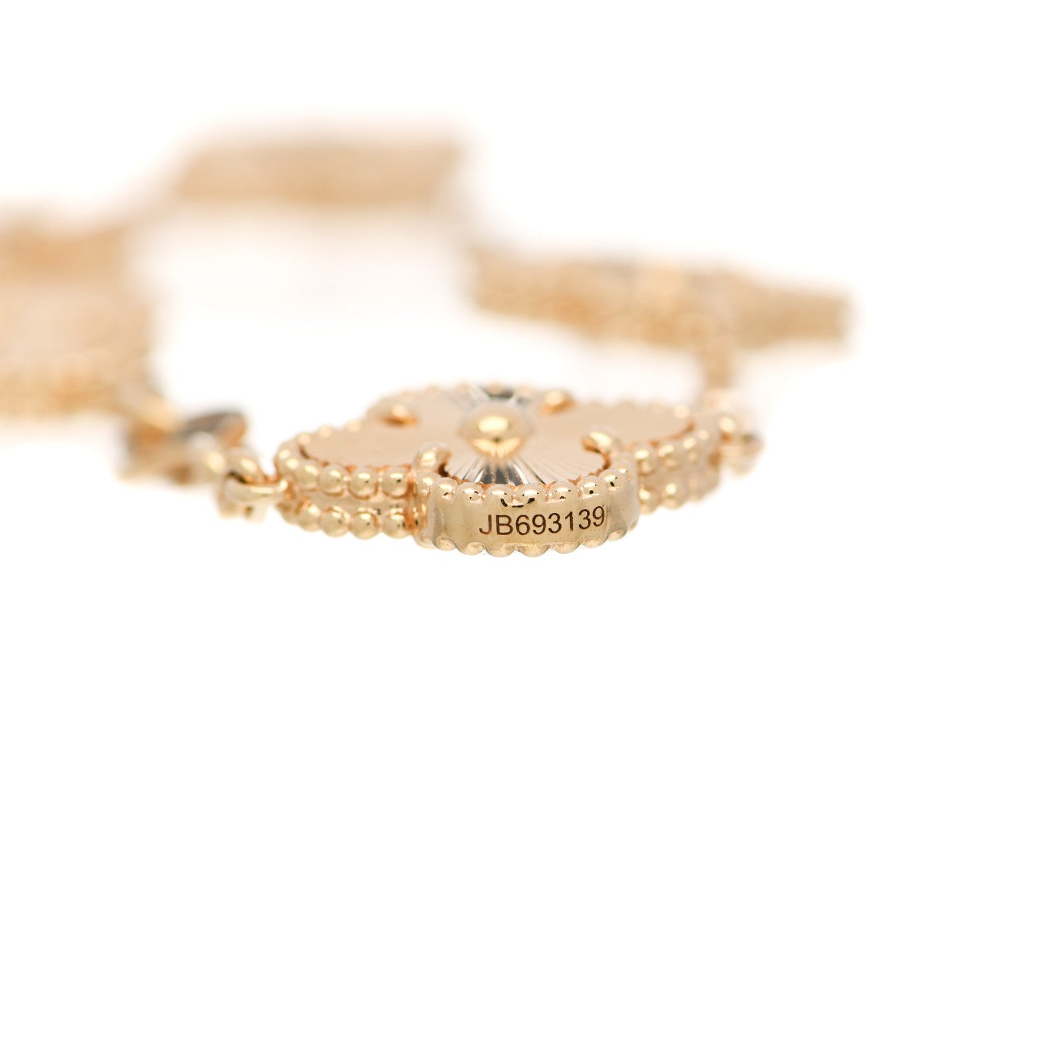 Van Cleef & Arpels 18K Yellow Gold 5 Motifs Guilloche Vintage Alhambra Bracelet 4 of 5