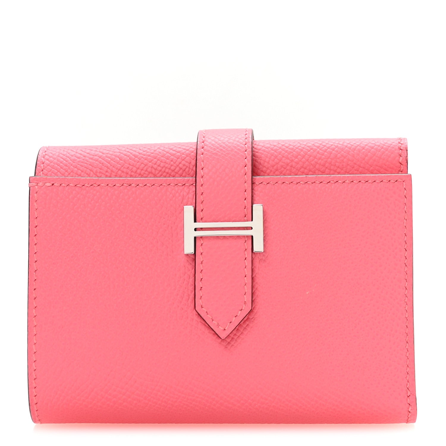 Hermes Epsom Tri-Fold Compact Bearn Wallet Rose Lipstick 1 of 7