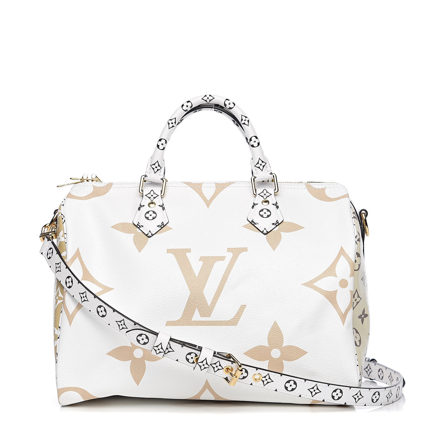 Louis Vuitton Monogram Giant Speedy Bandouliere 30 Kaki Beige 1 of 8