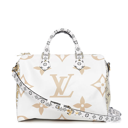 Louis Vuitton Monogram Giant Speedy Bandouliere 30 Kaki Beige 1 of 8