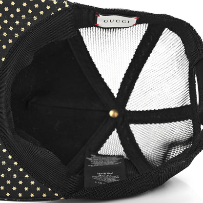 Gucci X SEGA Calfskin GUCCY Stars Baseball Hat M Black Gold 4 of 4