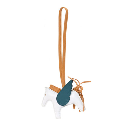 Hermes Milo Lambskin Grigri Rodeo Pegase Horse Bag Charm PM Bleu Brume Sesame Vert Bosphore 1 of 5