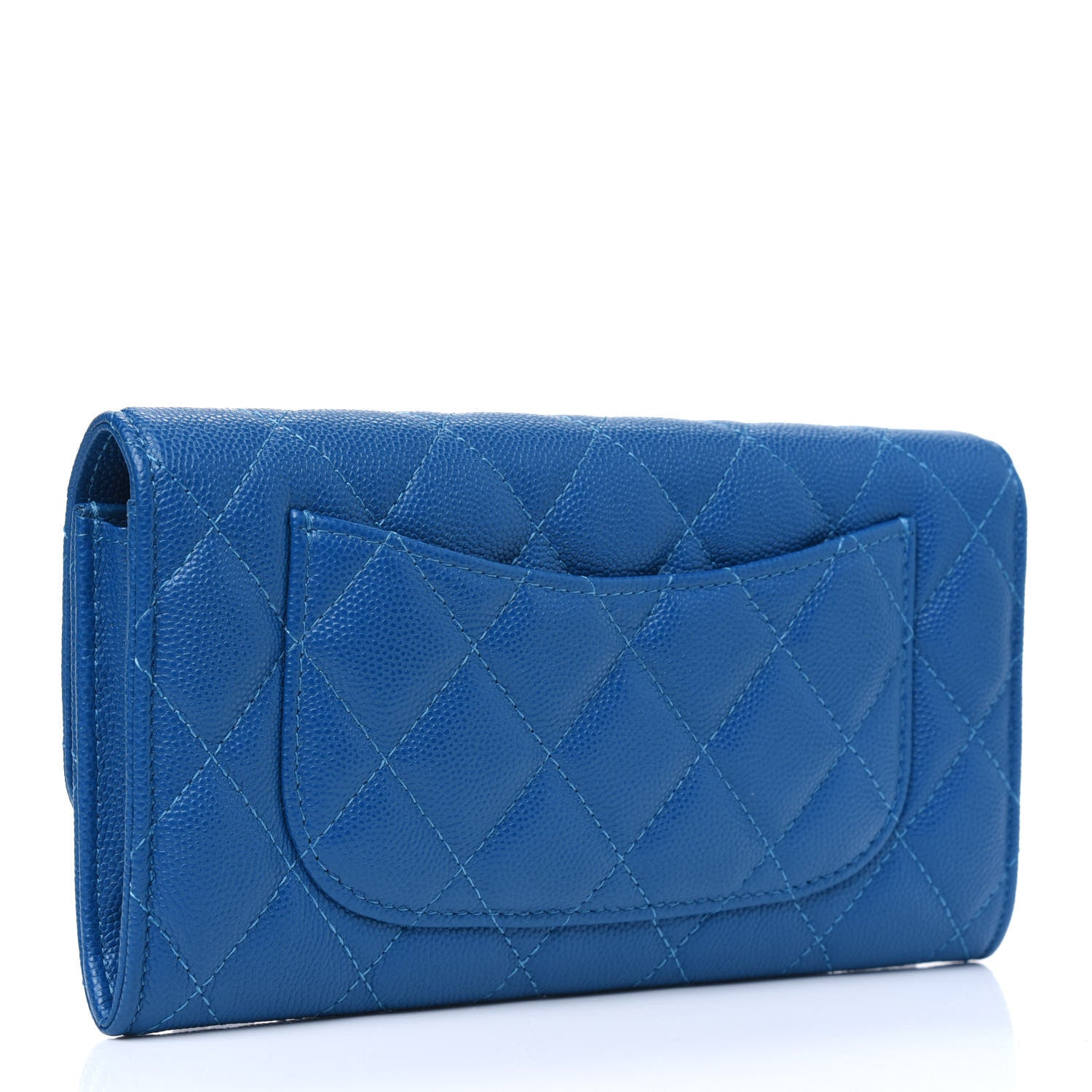 Chanel Caviar Quilted Large Flap Wallet Blue 2 of 4