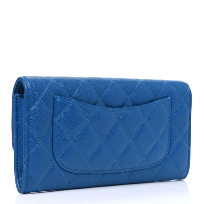 Chanel Caviar Quilted Large Flap Wallet Blue 2 of 4