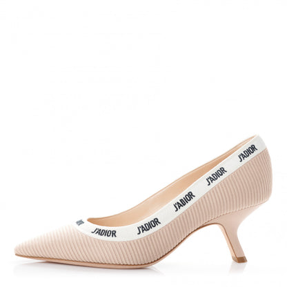 Christian Dior Technical Canvas Ribbon Embroidered J'Adior 65mm Pumps 37 Powder Nude 1 of 8