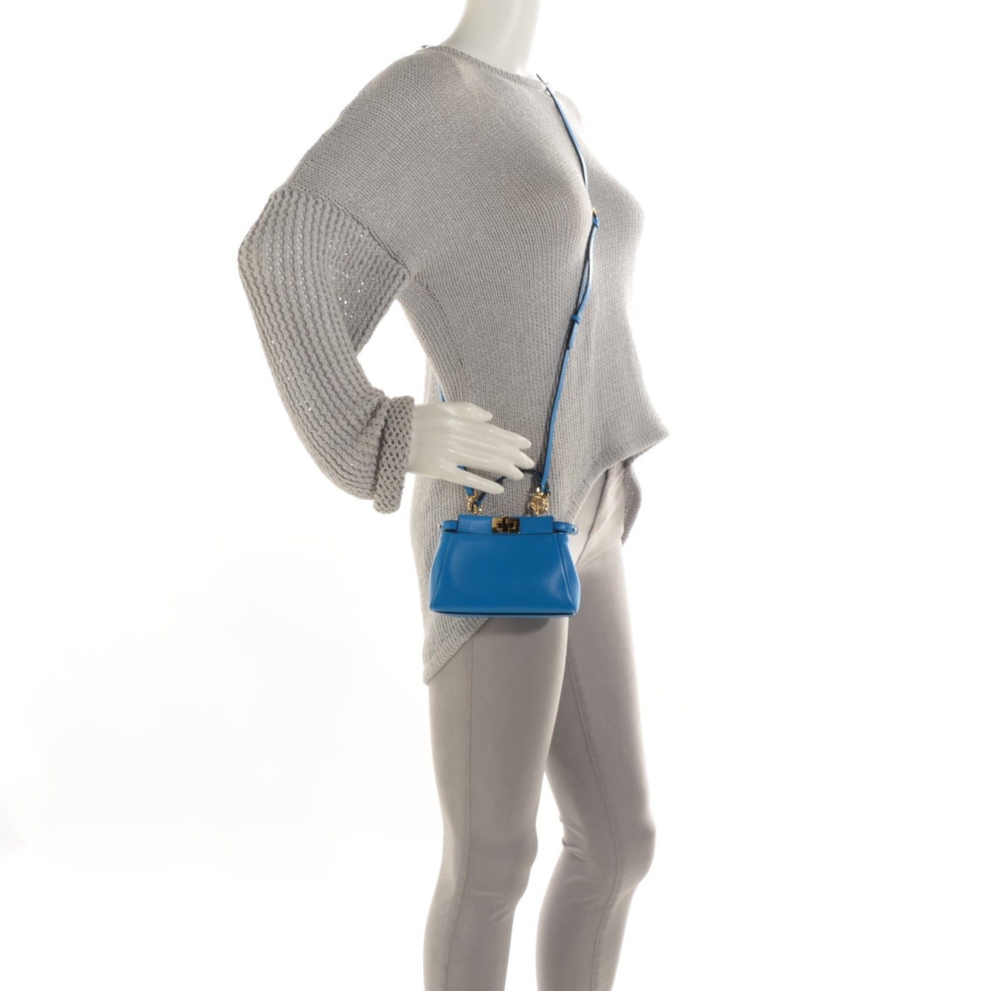 Nappa Micro Peekaboo Iconic Satchel Blu Royal