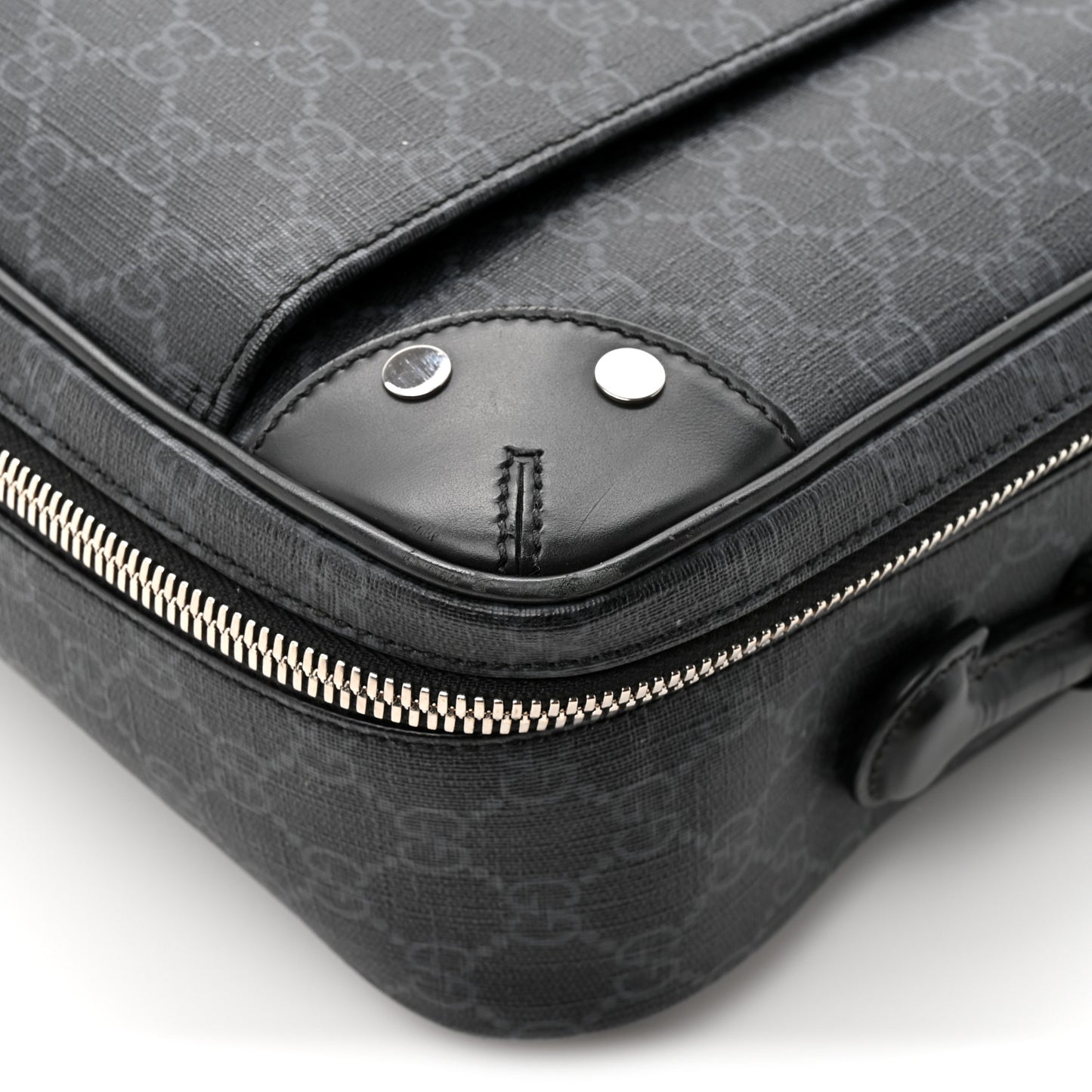 GG Supreme Monogram Briefcase Backpack Black Grey