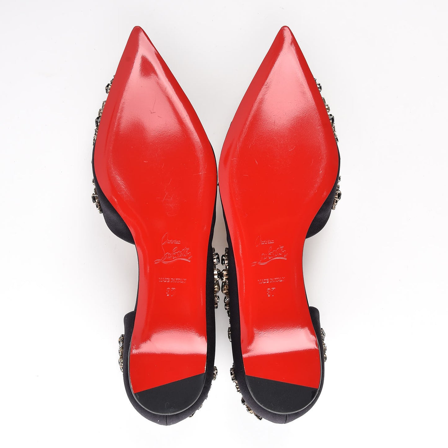Satin Strass Brodiriza Flats 37 Black