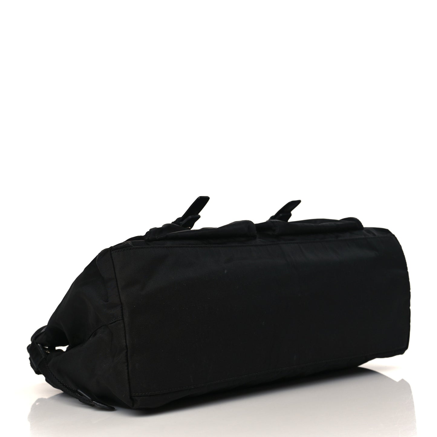 Nylon Vela Drawstring Shopping Tote Black