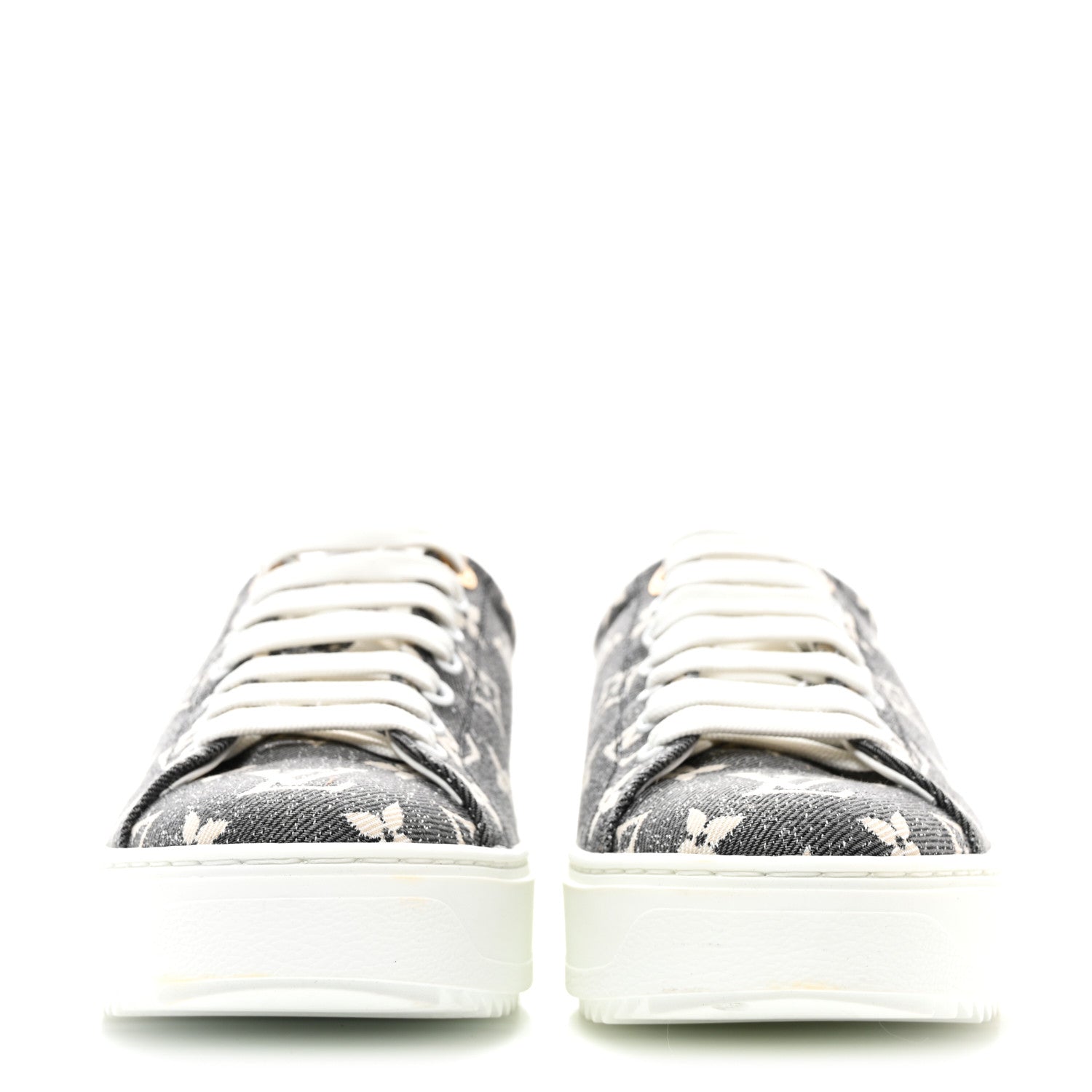 Louis Vuitton Denim Monogram Time Out Sneakers 37.5 2 of 9
