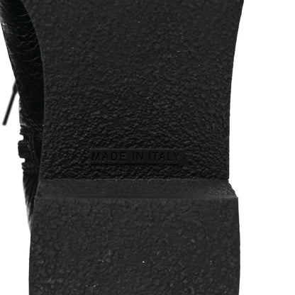 Chanel Shiny Crumpled Lambskin Lace Up Combat Boots 38 Black 6 of 8