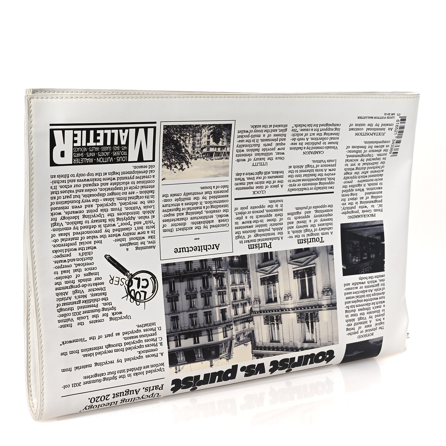 Louis Vuitton Calfskin Newspaper Print Pouch 3 of 7