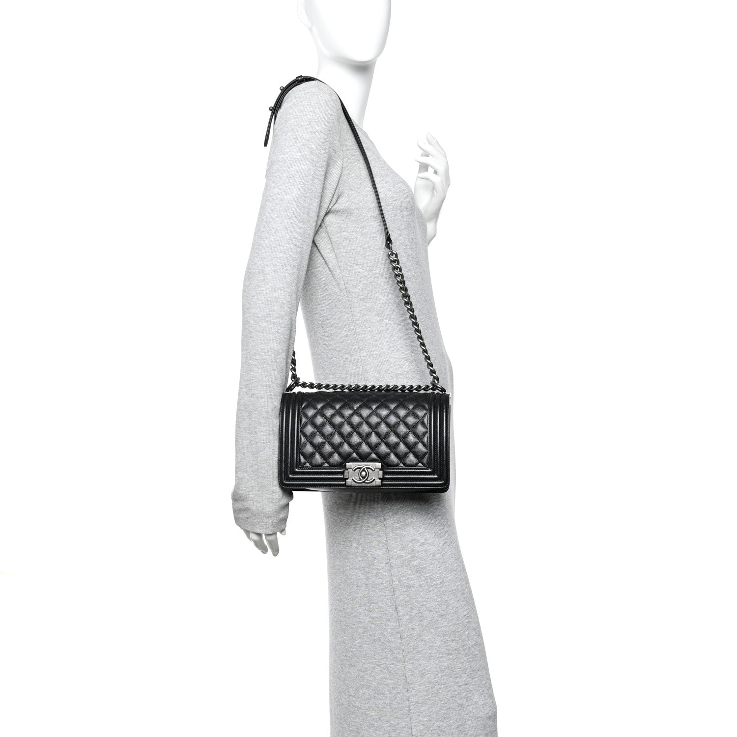 Chanel Caviar Quilted Medium Boy Flap Black 2 of 10