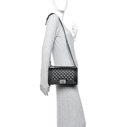 Chanel Caviar Quilted Medium Boy Flap Black 2 of 10