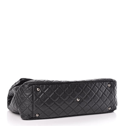 Chanel Calfskin Quilted XXL Travel Flap Bag Black 4 of 12