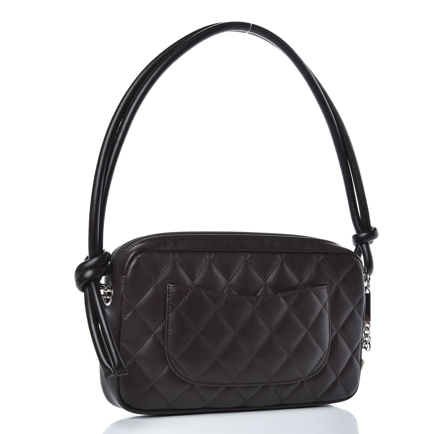 Chanel Calfskin Quilted Cambon Pochette Brown Beige 3 of 11
