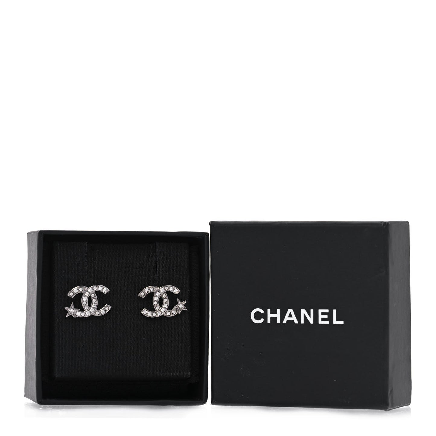 Crystal CC Starfall Earrings Silver