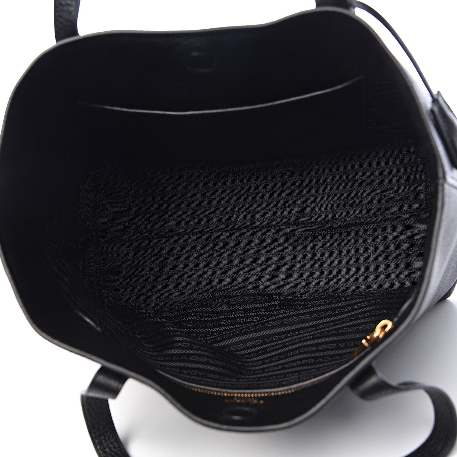 Prada Vitello Daino Pocket Shopping Tote Black 5 of 10