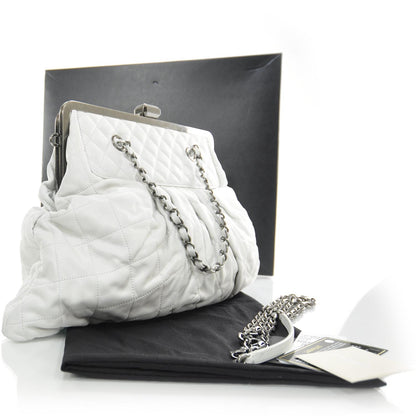 Chanel Iridescent Calfskin Chic Quilt Frame Tote White 3 of 9