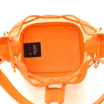 Fendi Mesh Vitello King F is Fendi Logo Embroidered Mini Mon Tresor Bucket Bag Aranciata Clementime 5 of 9