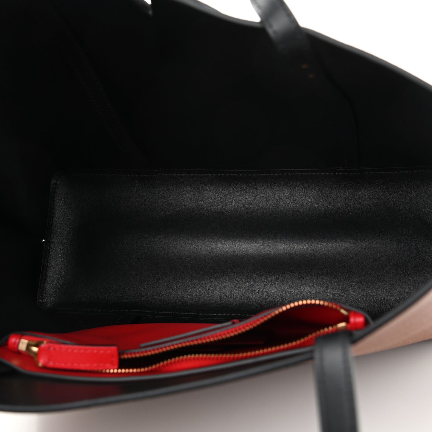 Calfskin Large Vlogo Fillme Tote Saddle Brown Black