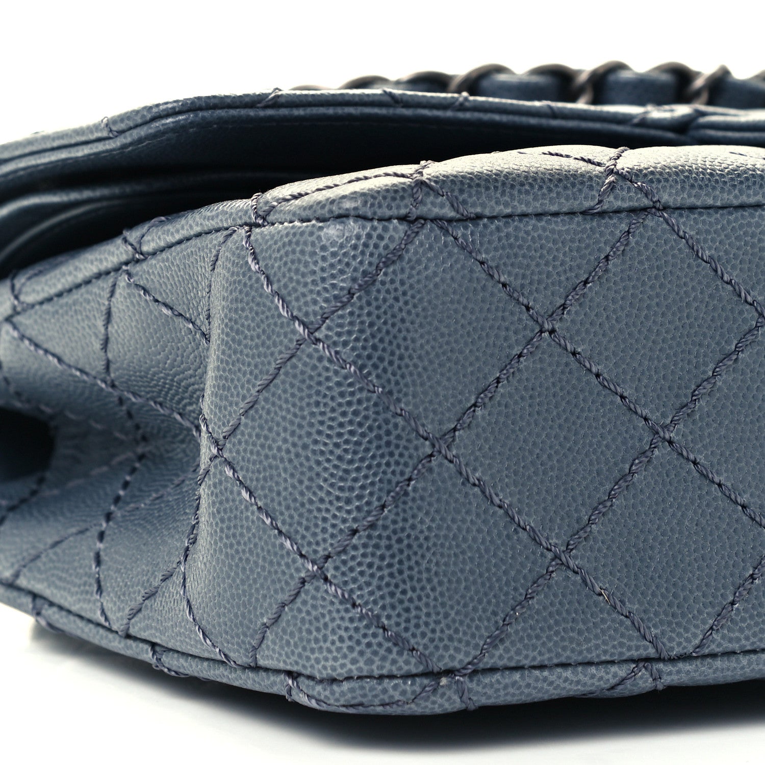 Chanel Caviar Quilted Medium Double Flap Grey 10 of 12