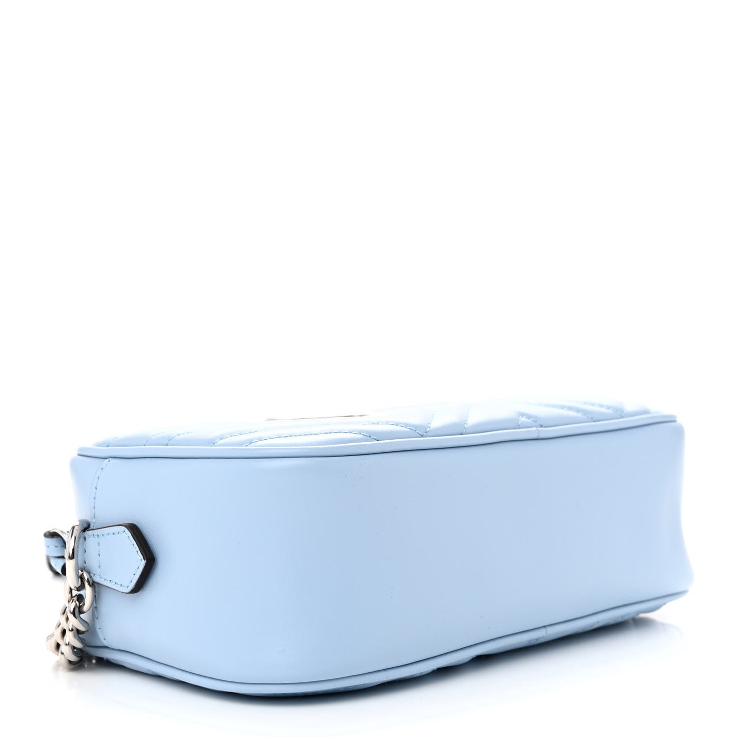 Calfskin Matelasse Small GG Marmont Chain Shoulder Bag Porcelain Light Blue
