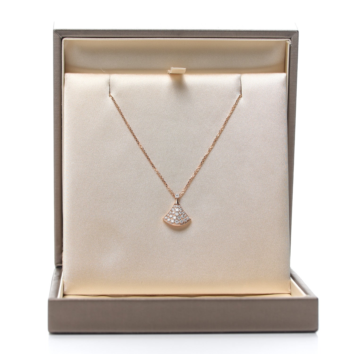 Bulgari 18K Rose Gold Diamond Divas' Dream Pave Pendant Necklace 6 of 6