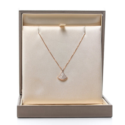Bulgari 18K Rose Gold Diamond Divas' Dream Pave Pendant Necklace 6 of 6