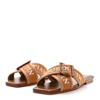 Christian Louboutin Calfskin Crossimule Flat Slide Sandals 36 Cuoio 3 of 9