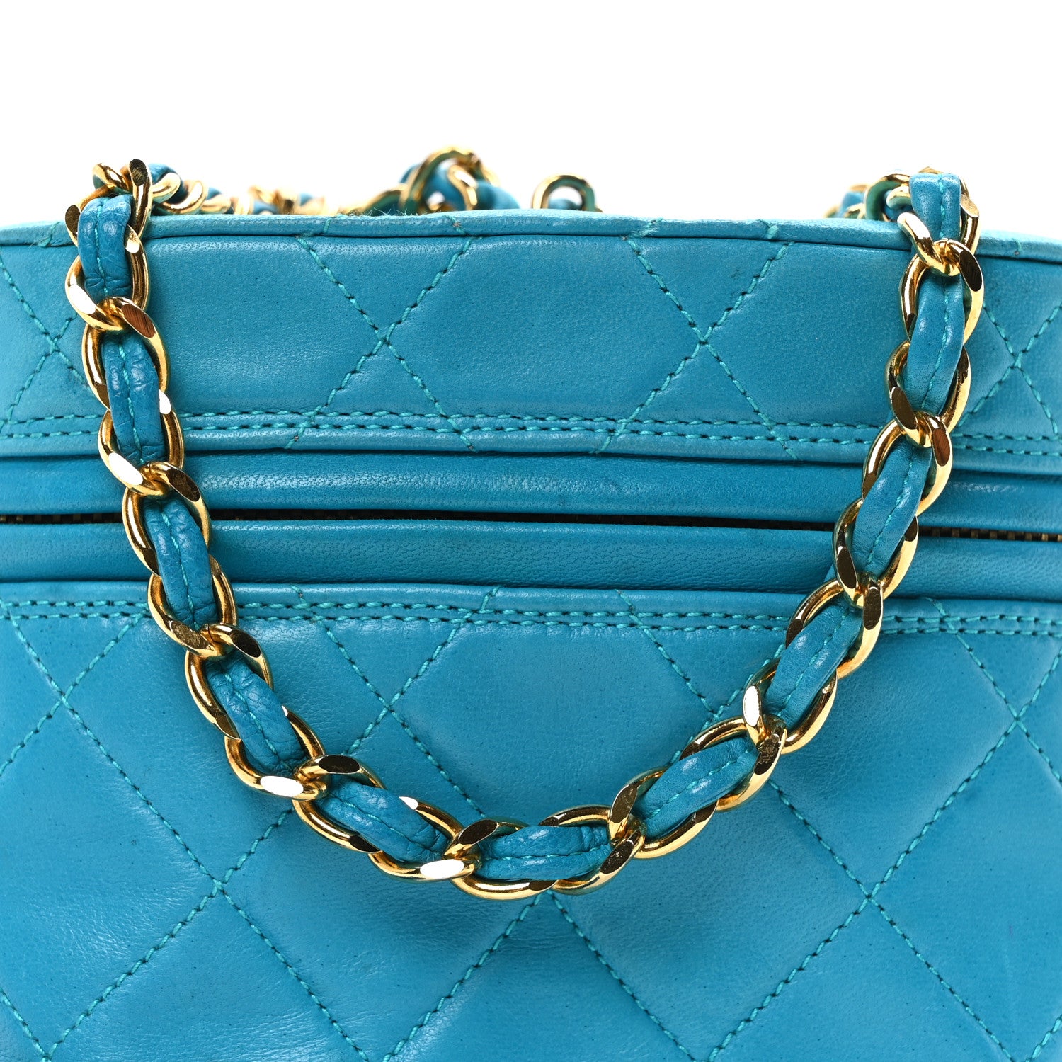 Chanel Lambskin Quilted Tassel Chain Bag Blue 9 of 11