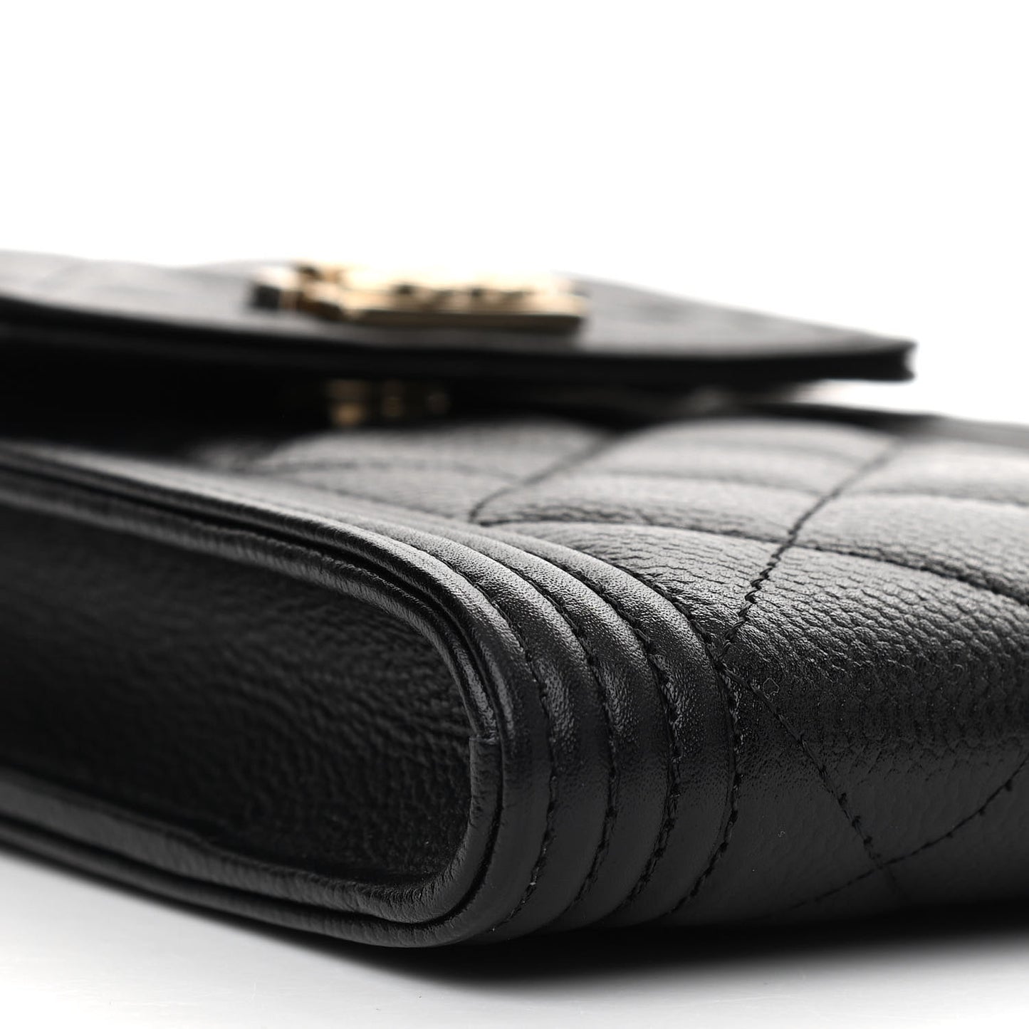Caviar Quilted Boy Phone Holder Black