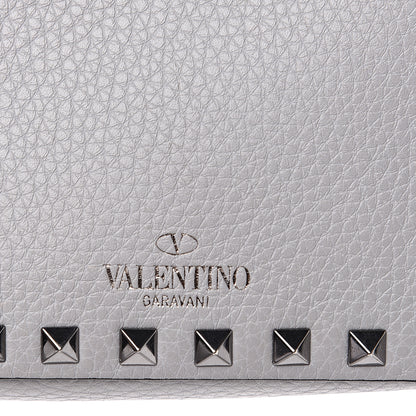 Valentino Garavani Grained Calfskin Small Rockstud Flap Pocket Camera Crossbody Bag Pastel Grey 8 of 8