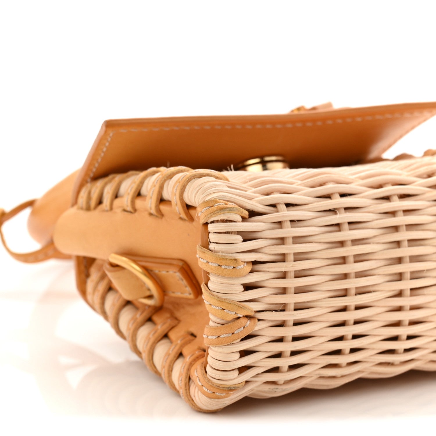 Jacquemus Smooth Calfskin Wicker Le Chiquito Yellow 8 of 10