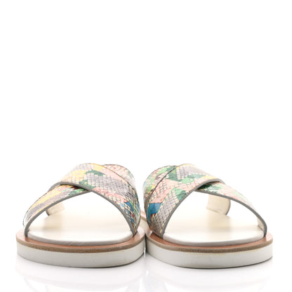 Jimmy Choo Glossy Rainbow Elaphe Palmo Sunrise Flat Sandals 42 Multicolor 2 of 9