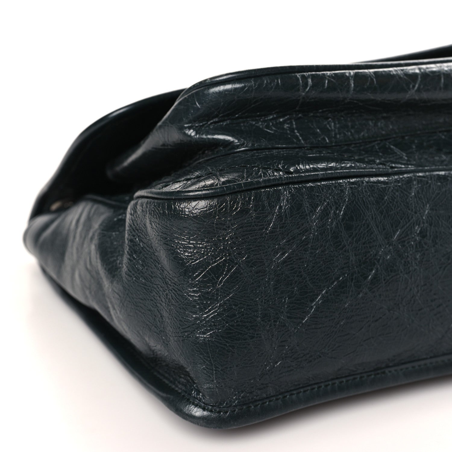Saint Laurent Crinkled Calfskin Matelasse Monogram Medium Niki Chain Satchel Dark Green 8 of 9