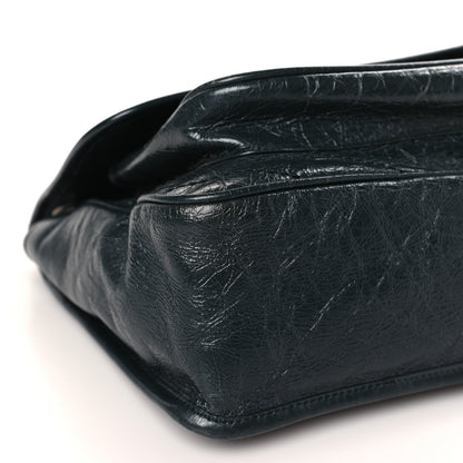 Saint Laurent Crinkled Calfskin Matelasse Monogram Medium Niki Chain Satchel Dark Green 8 of 9