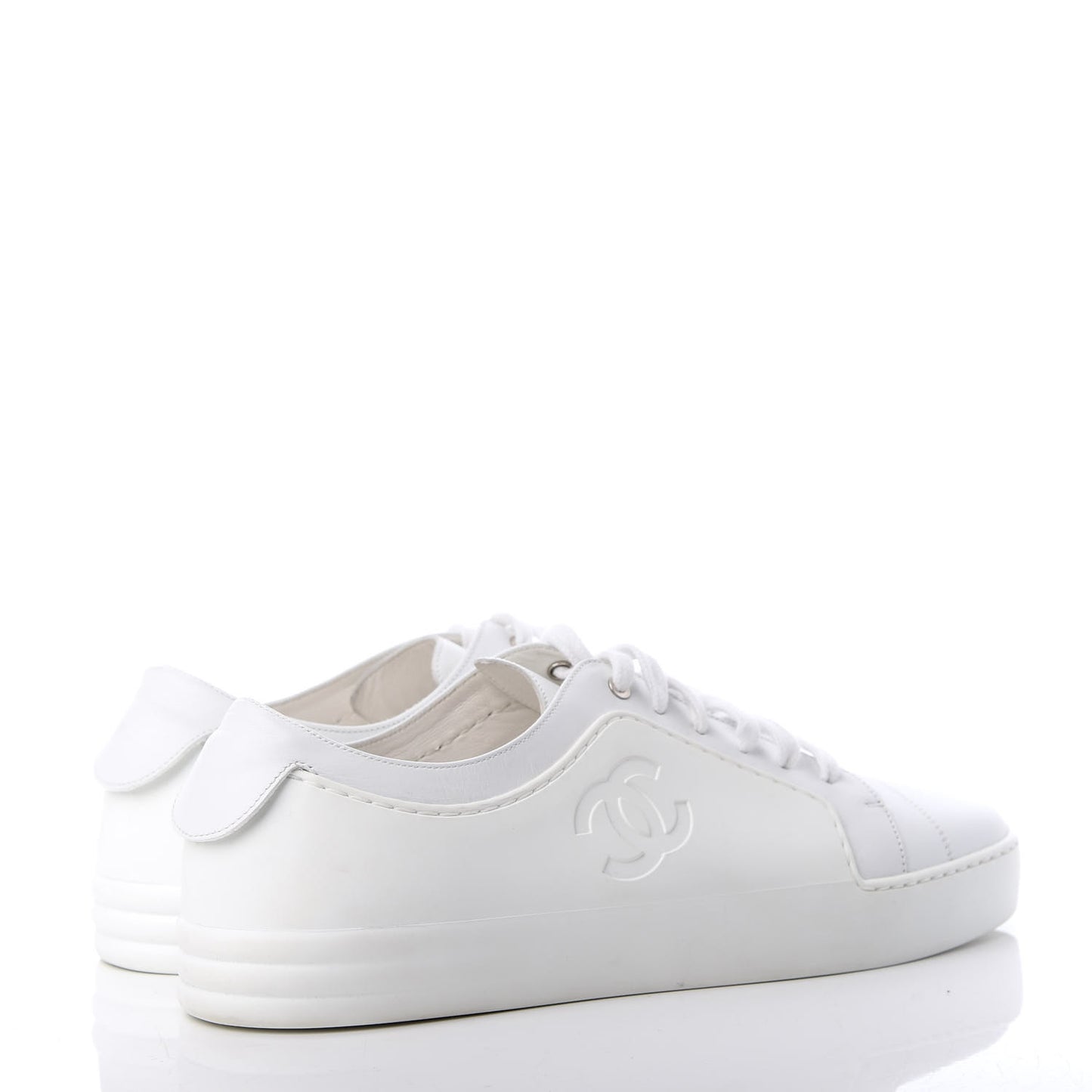 Calfskin Gum Womens CC Sneakers 41 White