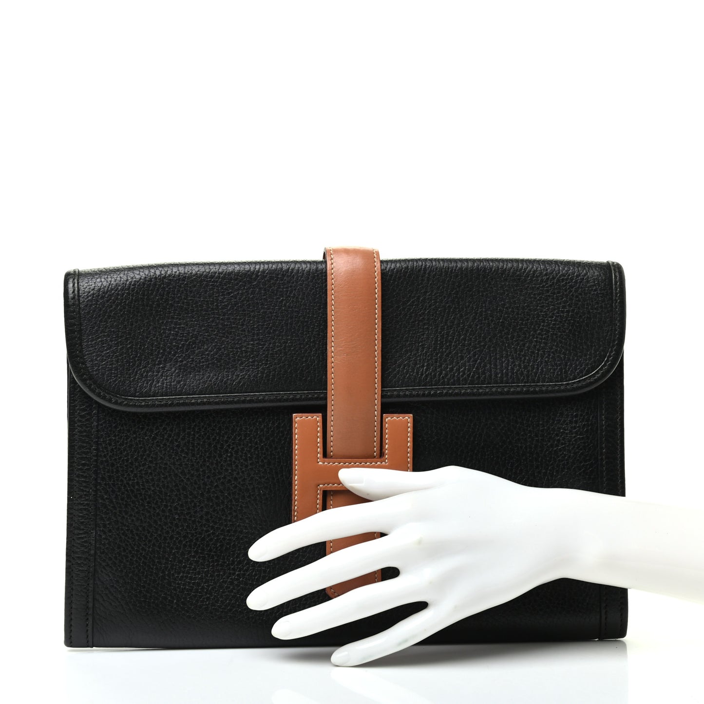 Togo Swift Jige PM Clutch Black Gold